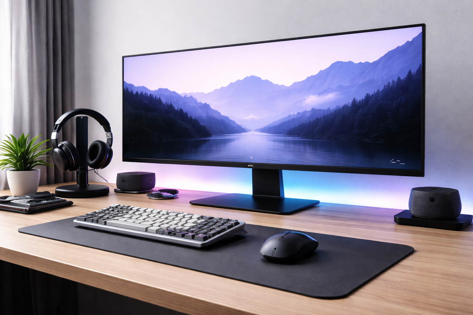 Clean desk workspace